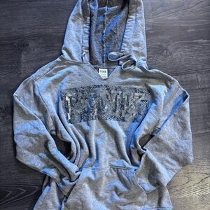 PINK y2k Victoria’s Secret Gray Snakeskin Logo Hoodie | Size Small